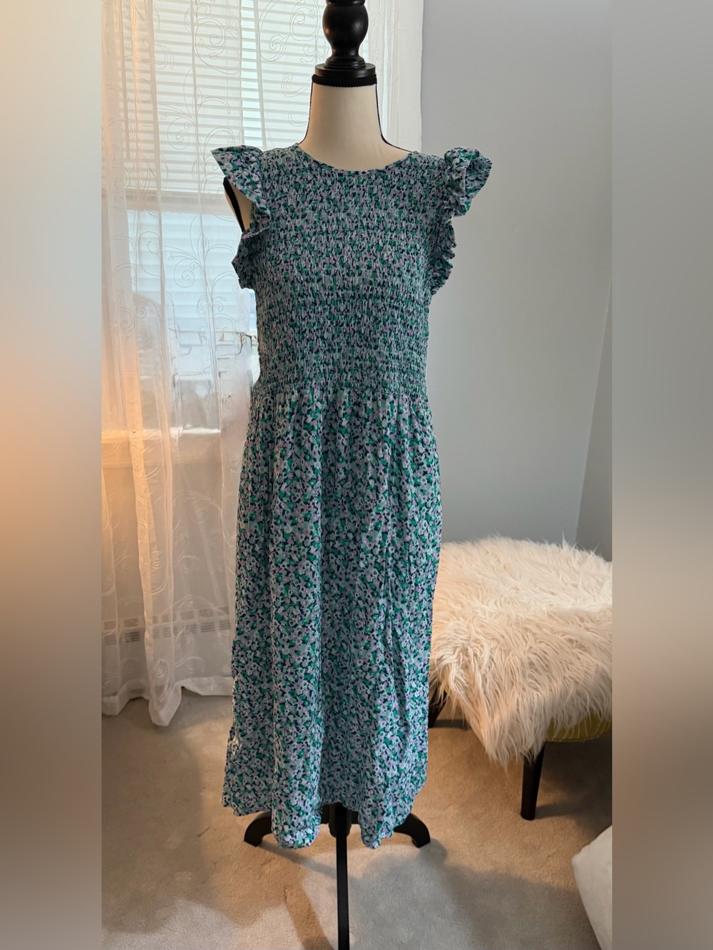 a new day Floral Dress in Green and Purple